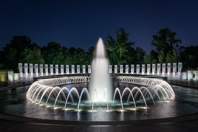 fountain in park washington monument teams background