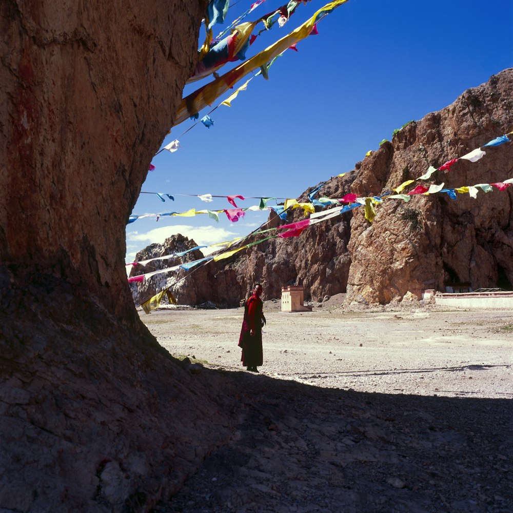 person standing under bantings