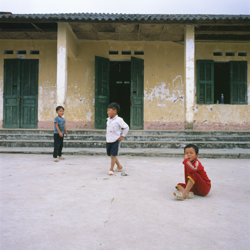 boy's playing outdoor