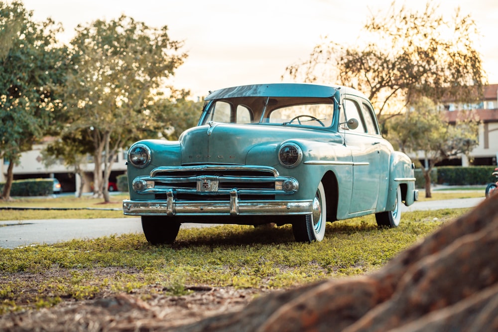 classic teal car