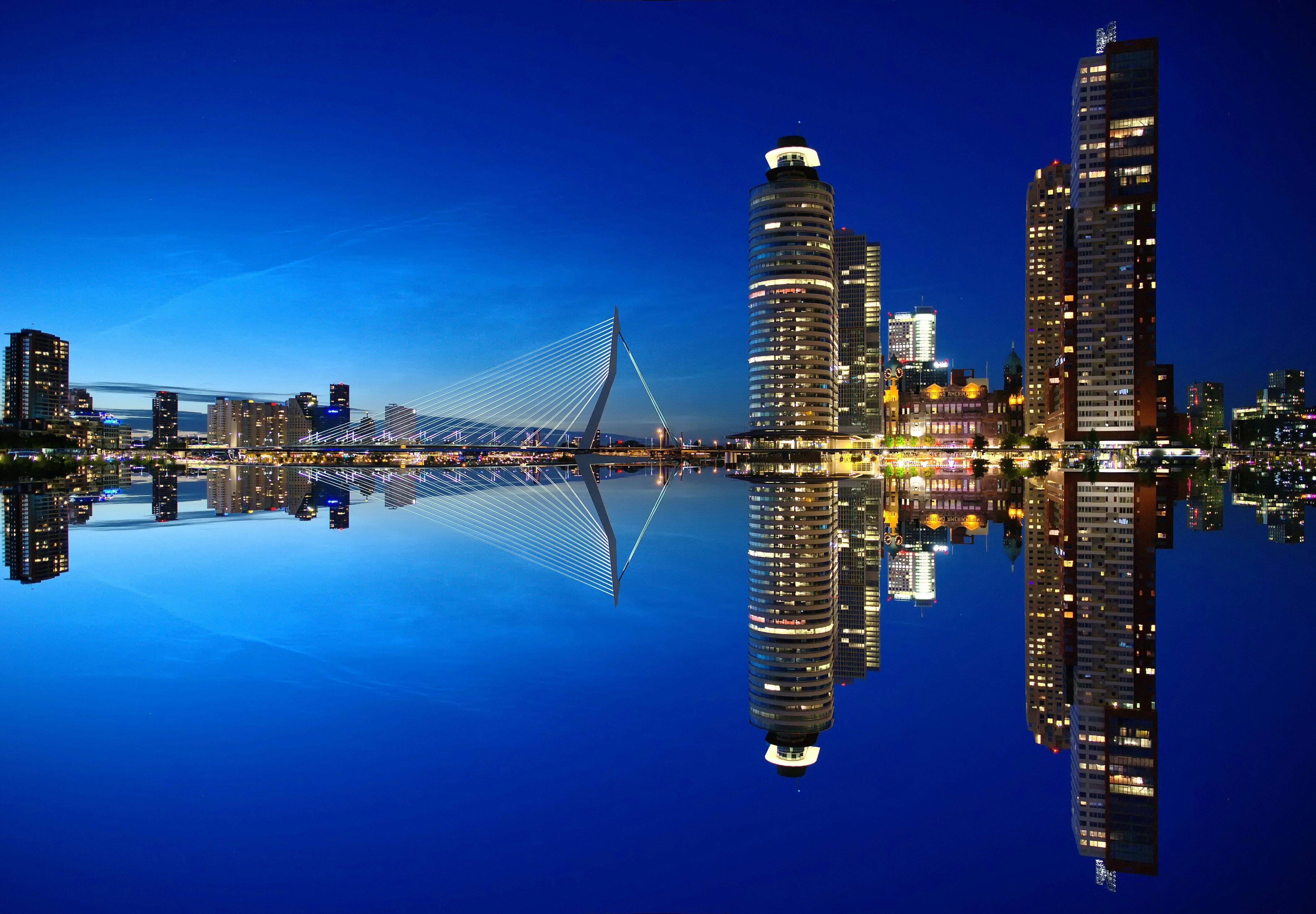 city building mirror landscape photo