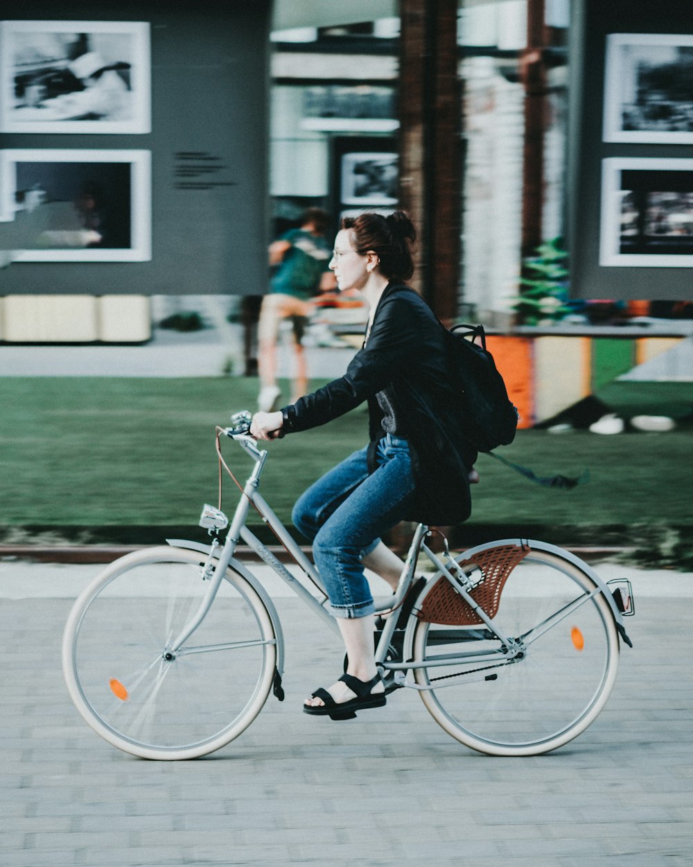 woman riding on bicycle