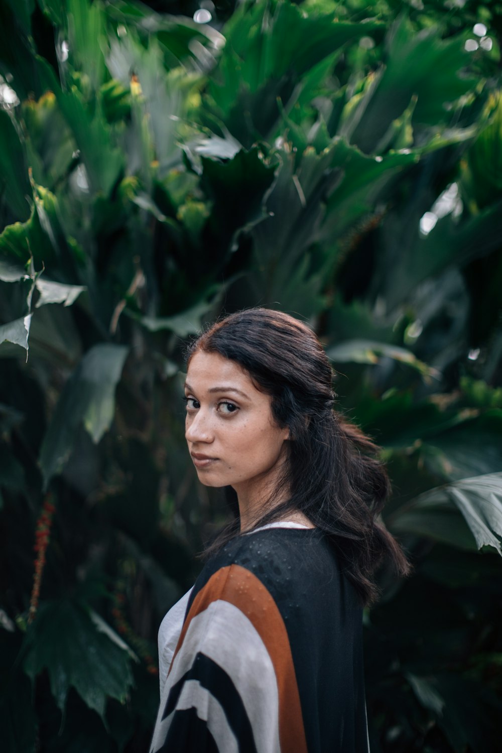 woman standing near grass