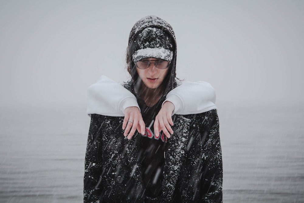 woman under the rain