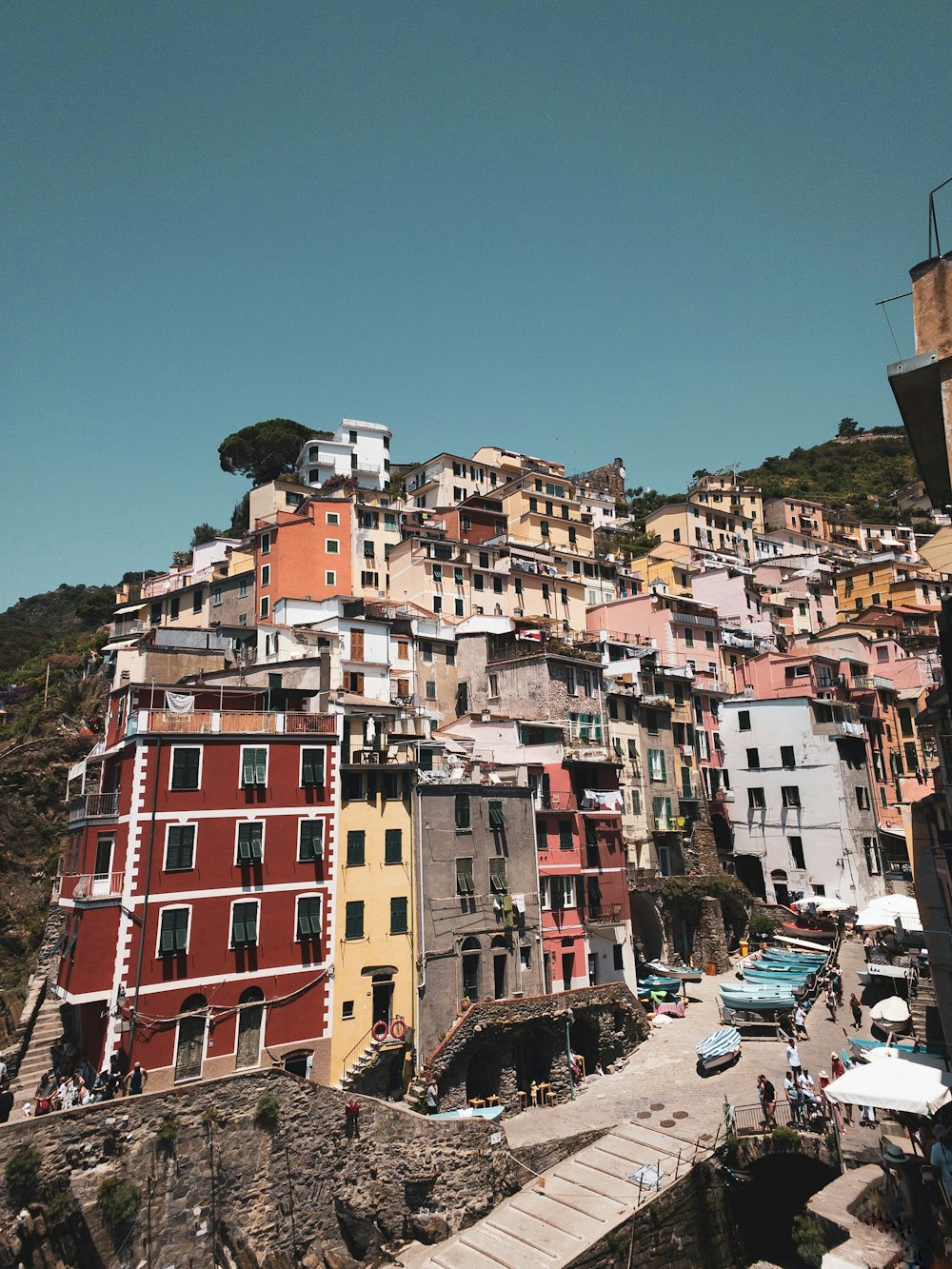 multicolored concrete houses under blue sky