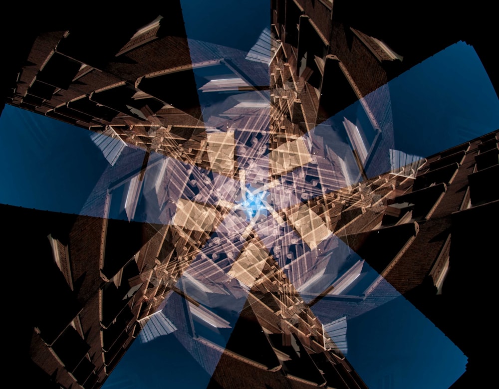 blue, black, and gray kaleidoscope lights wallpaper