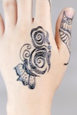 A close-up of mehndi patterns showcasing fine details.