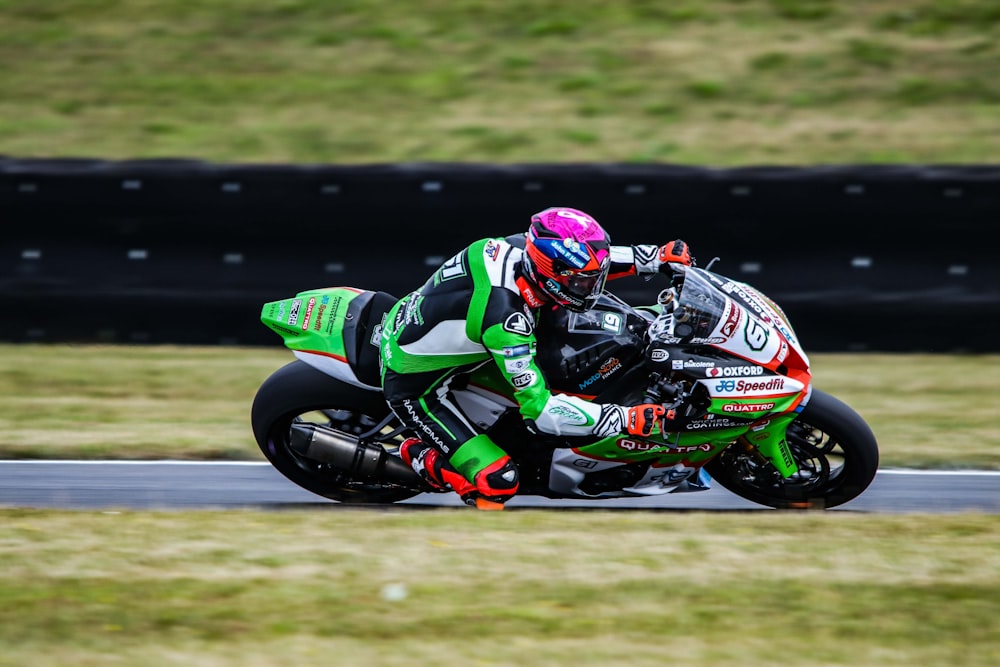 man riding sport bike