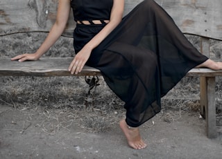 woman sitting on bench