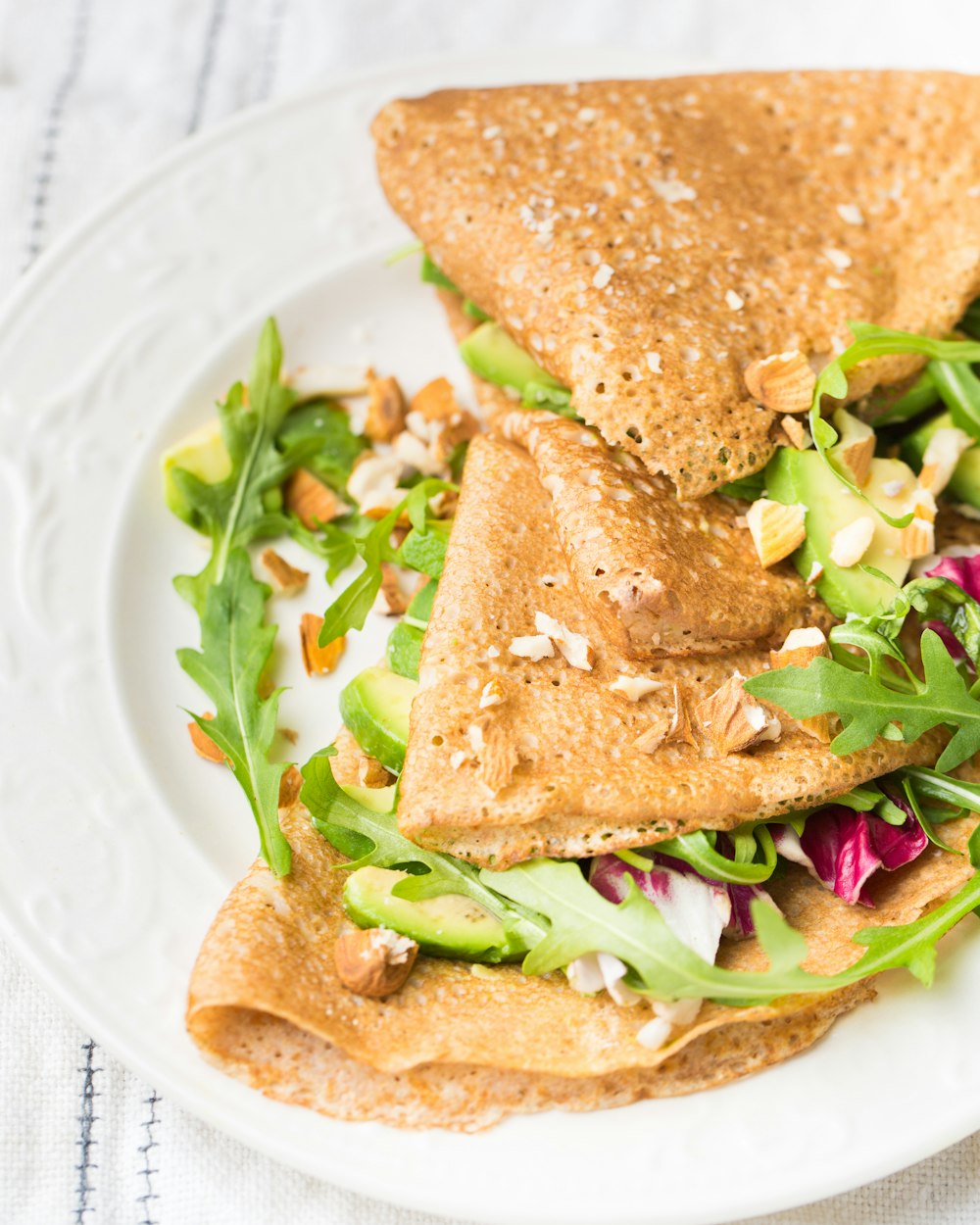 wrapped foods on plate