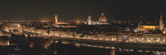 cityscape at night time in Florence Italy
