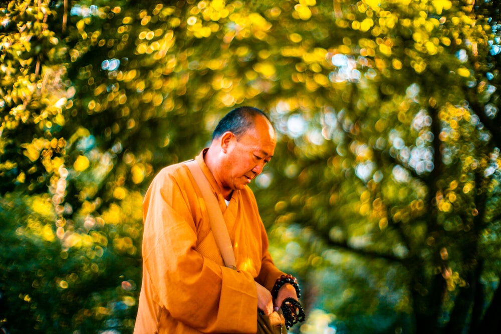 men's yellow robe