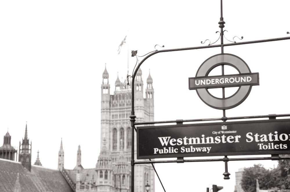 Westminster station signage
