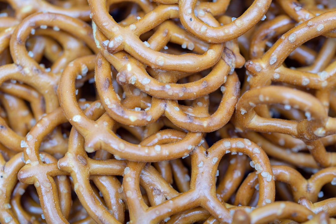 Macro shot of pretzels