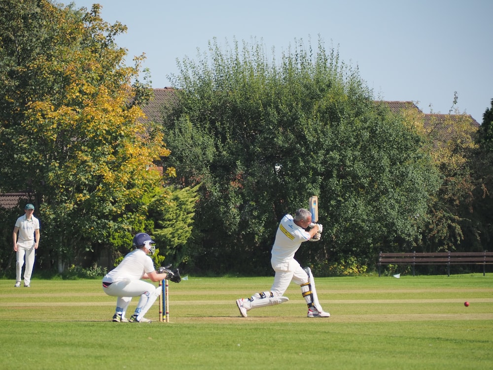 men playing baseball