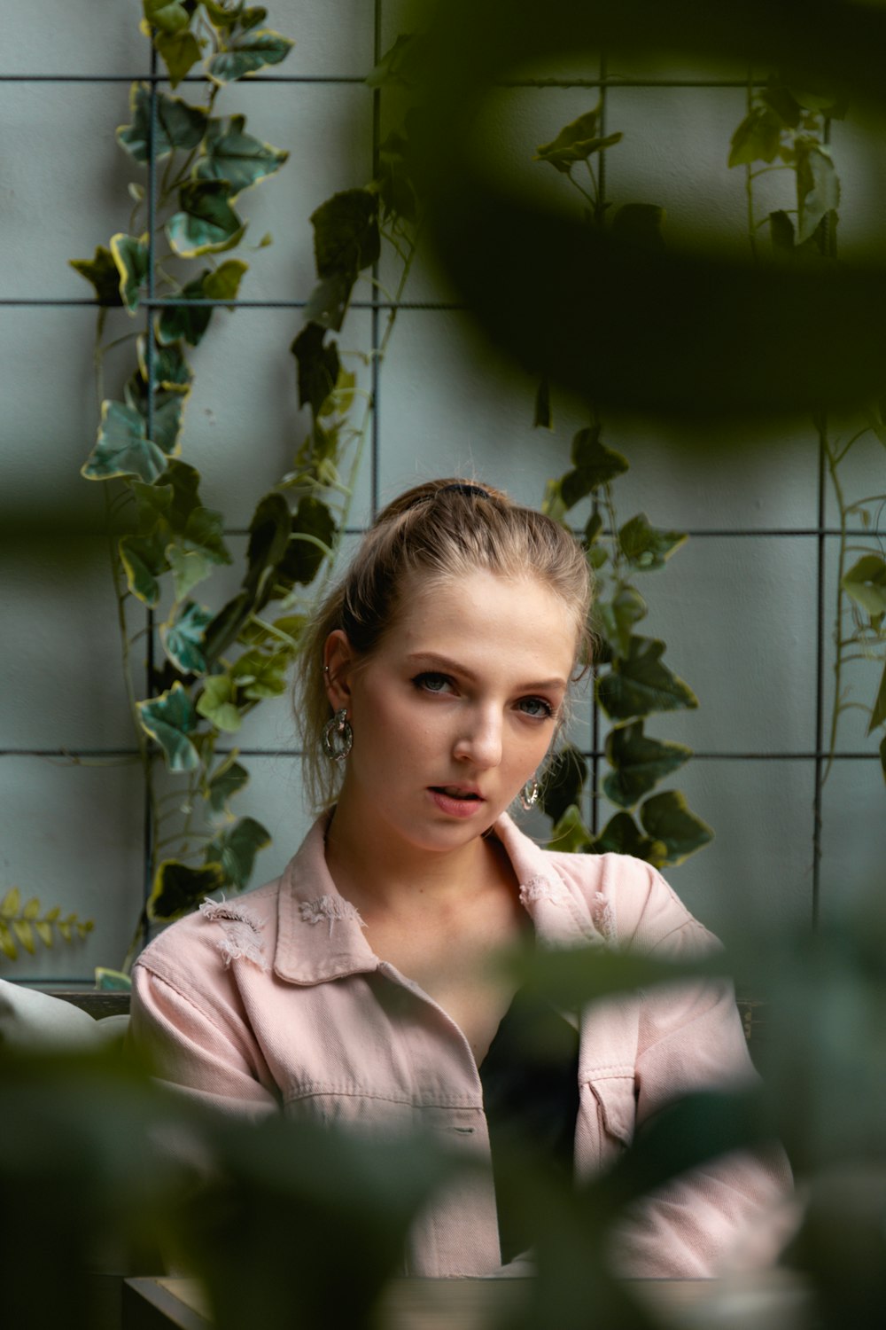 woman in pink jacket