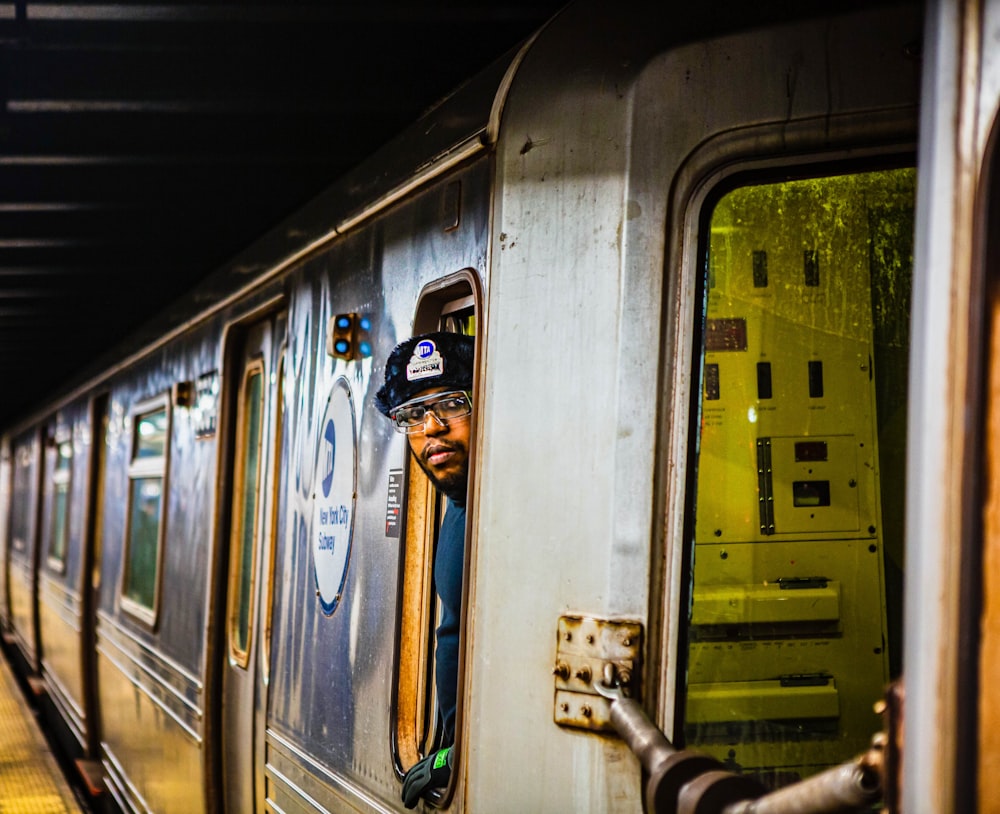 person inside train