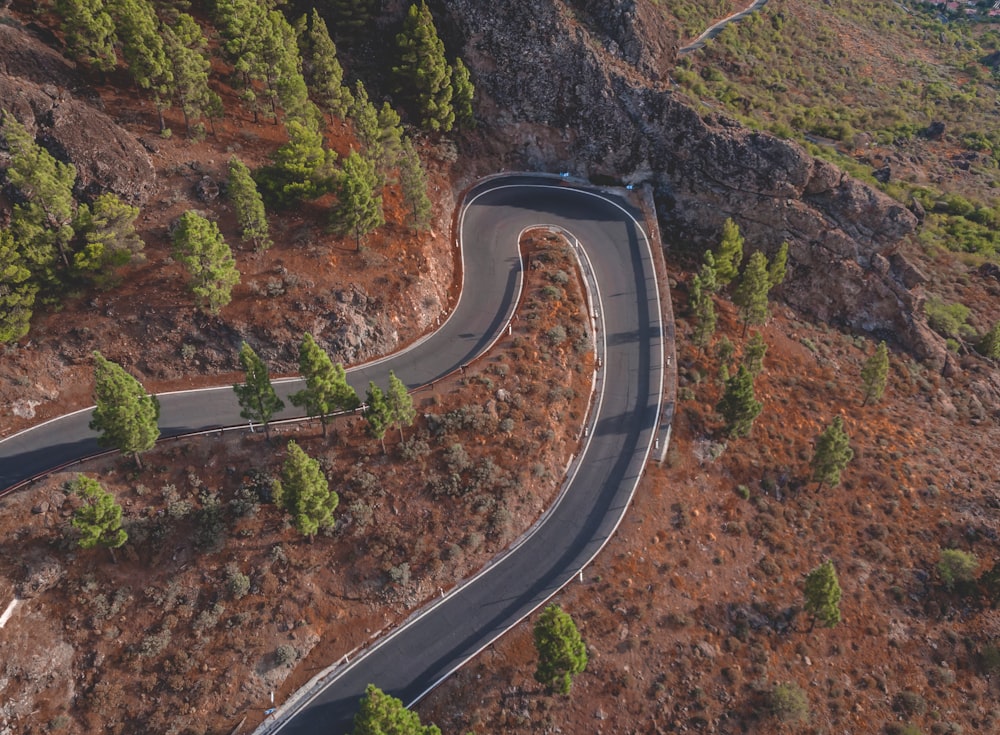 aerial view of highway