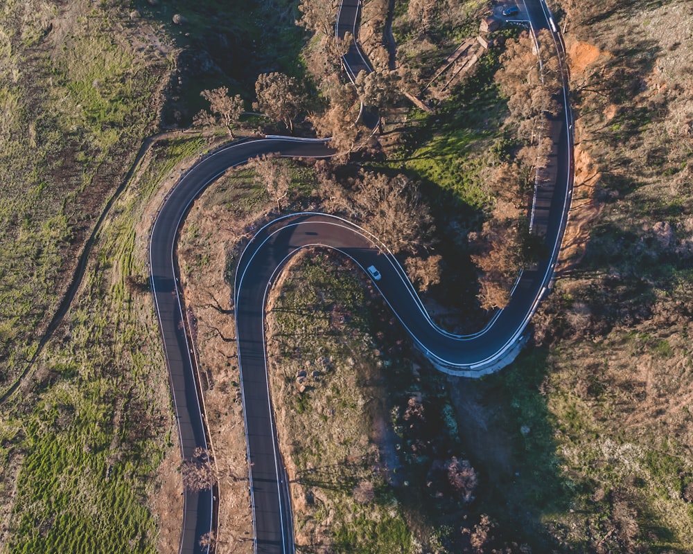 aerial photography of grey road during daytime