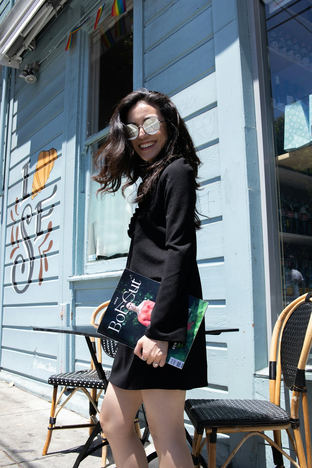 woman near restaurant