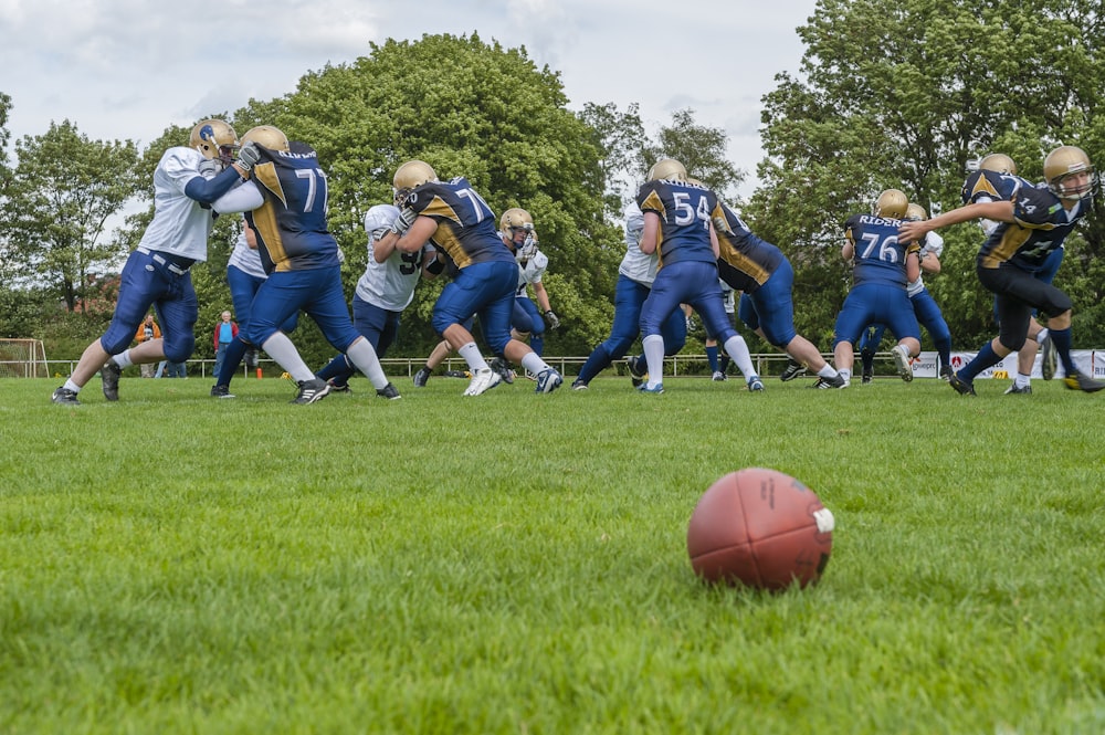 men playing football