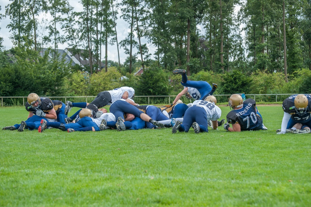 men playing football