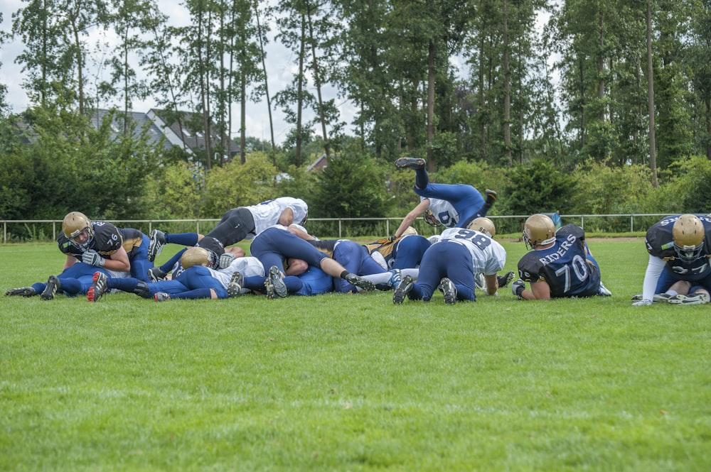 men playing football