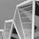 The image features a series of modern architectural structures with geometric lines and patterns. The design is composed of angular forms intersected by parallel lines, creating a stylish and contemporary aesthetic in a monochromatic palette.