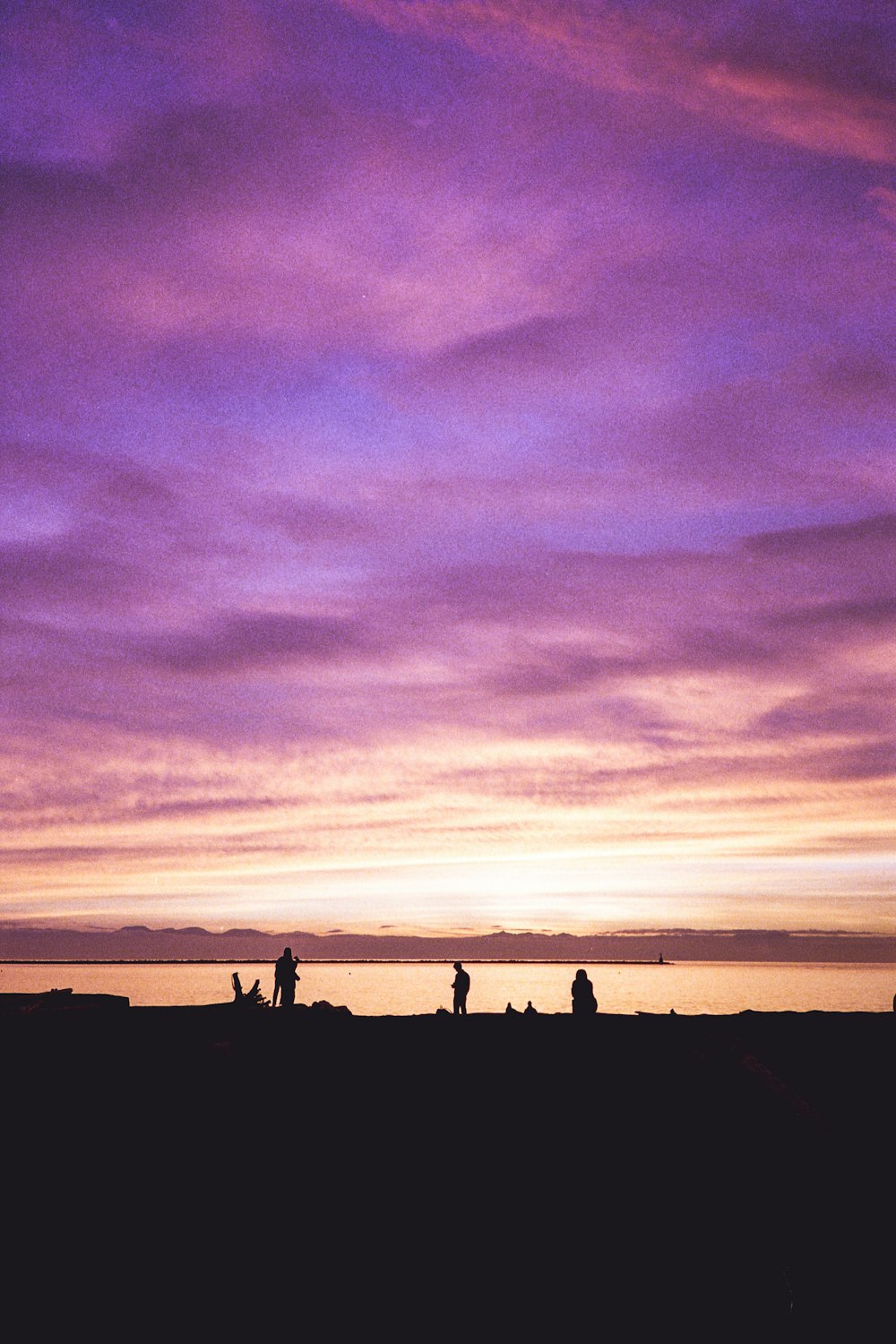 silhouette of person standing near body of water