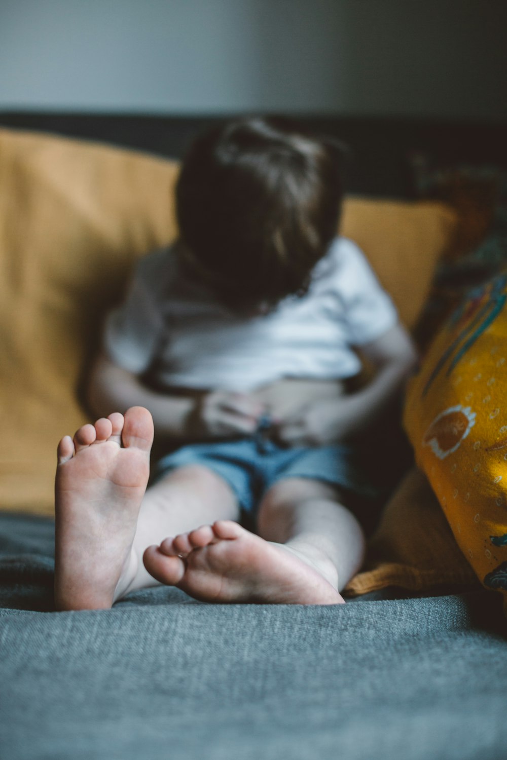 boy wearing white t-shirt