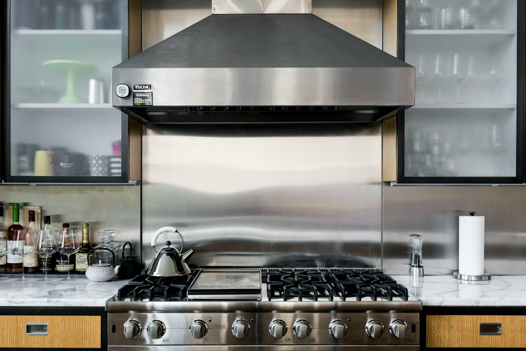 stainless steel range closeup