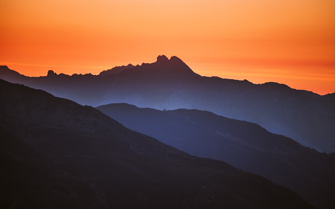 mountain silhouette during golden hour