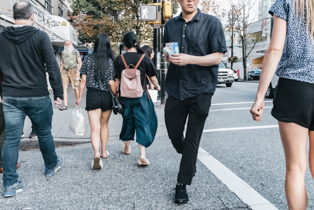 woman wears black shorts