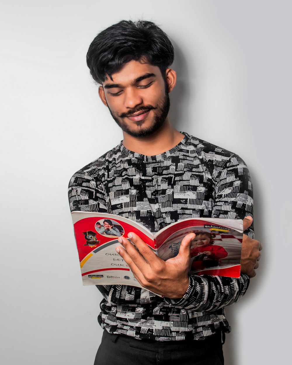 man reading book