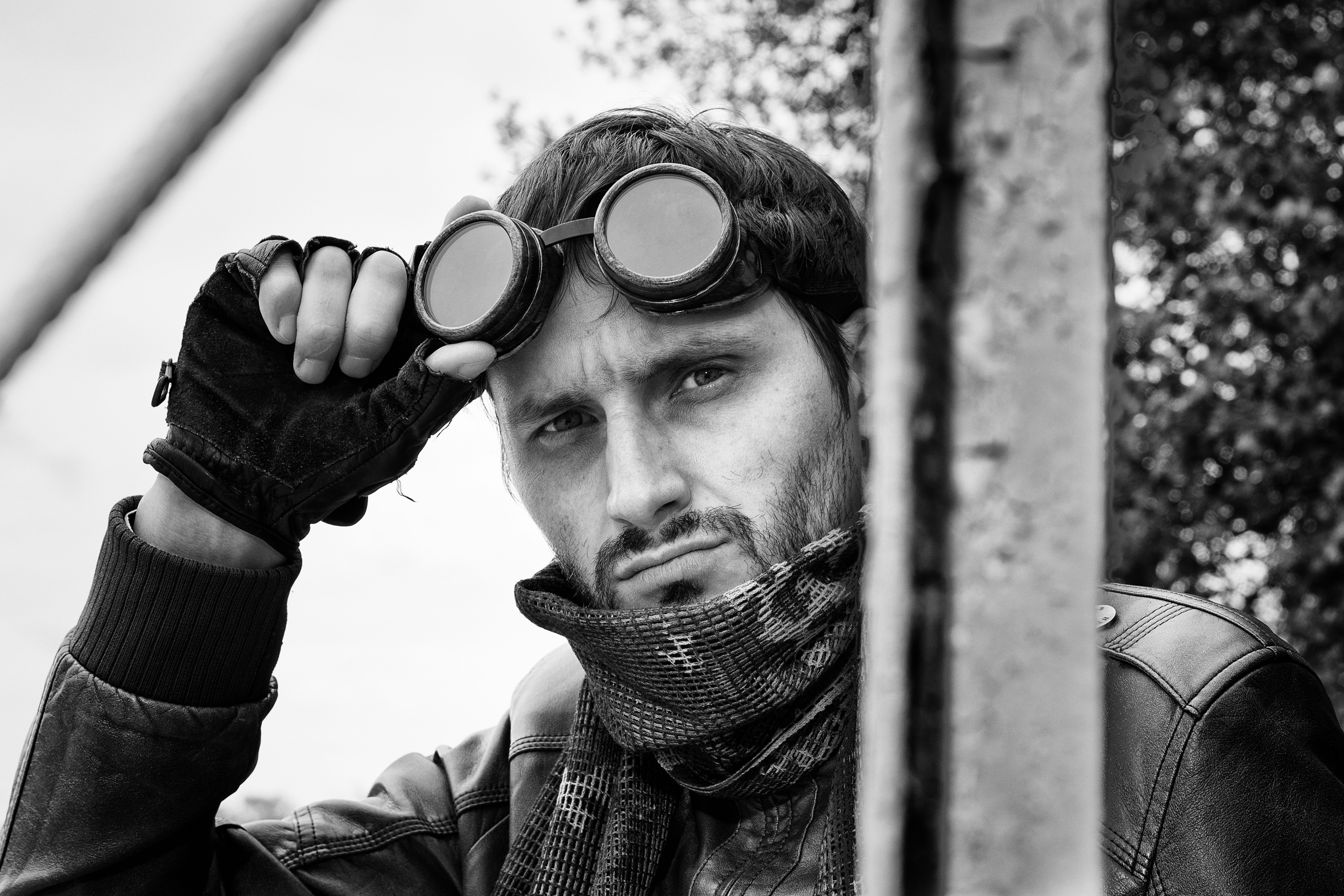 man wears black sunglasses