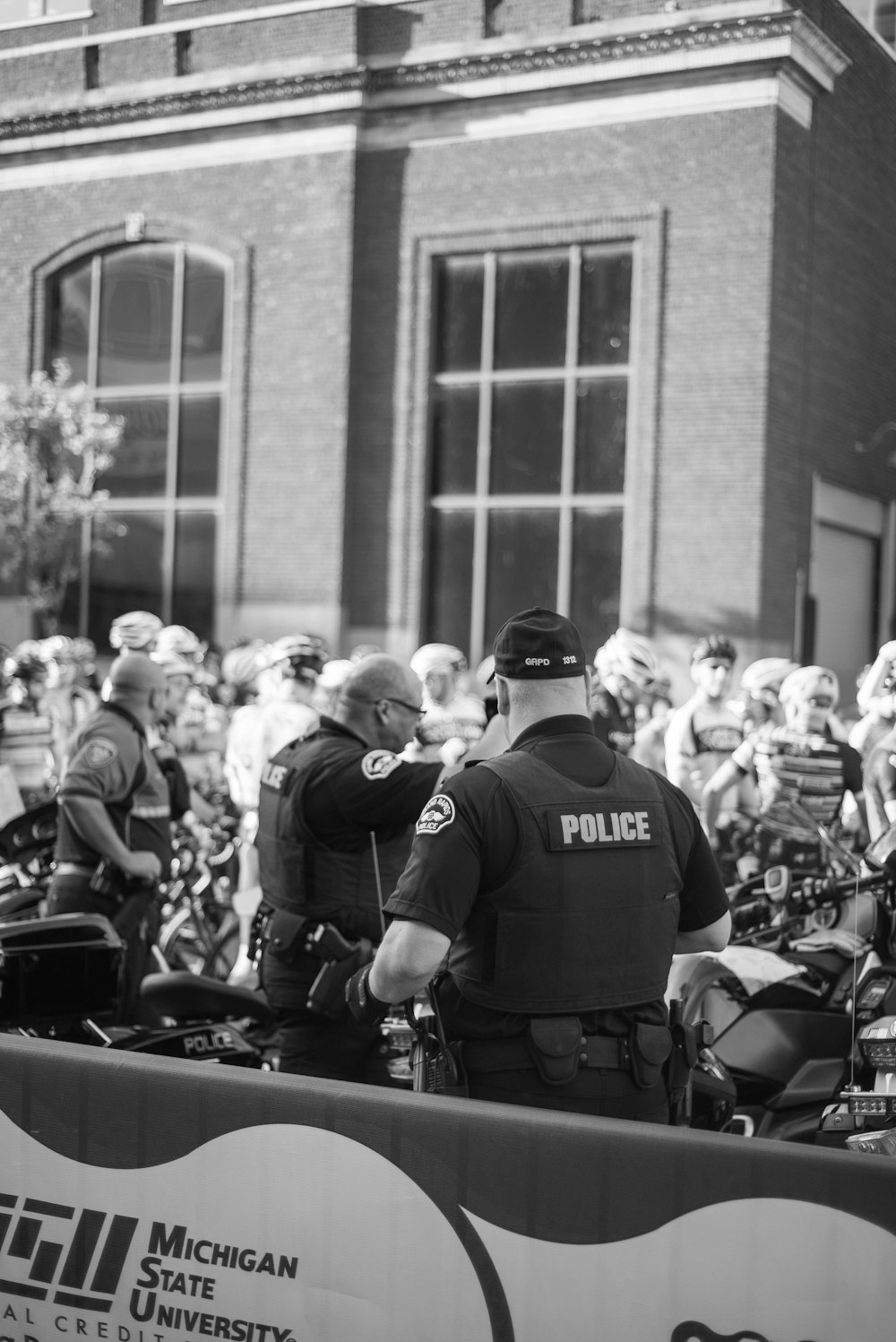 group of police standing near people