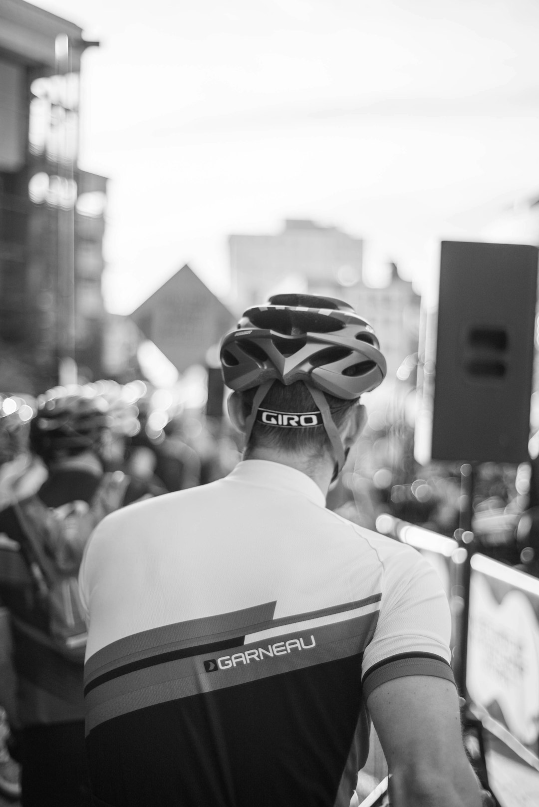 back view of cyclist at the event