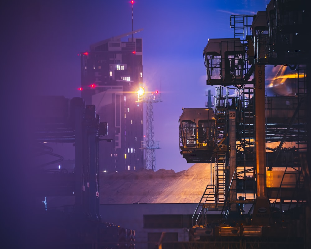 buildings and structures during night time