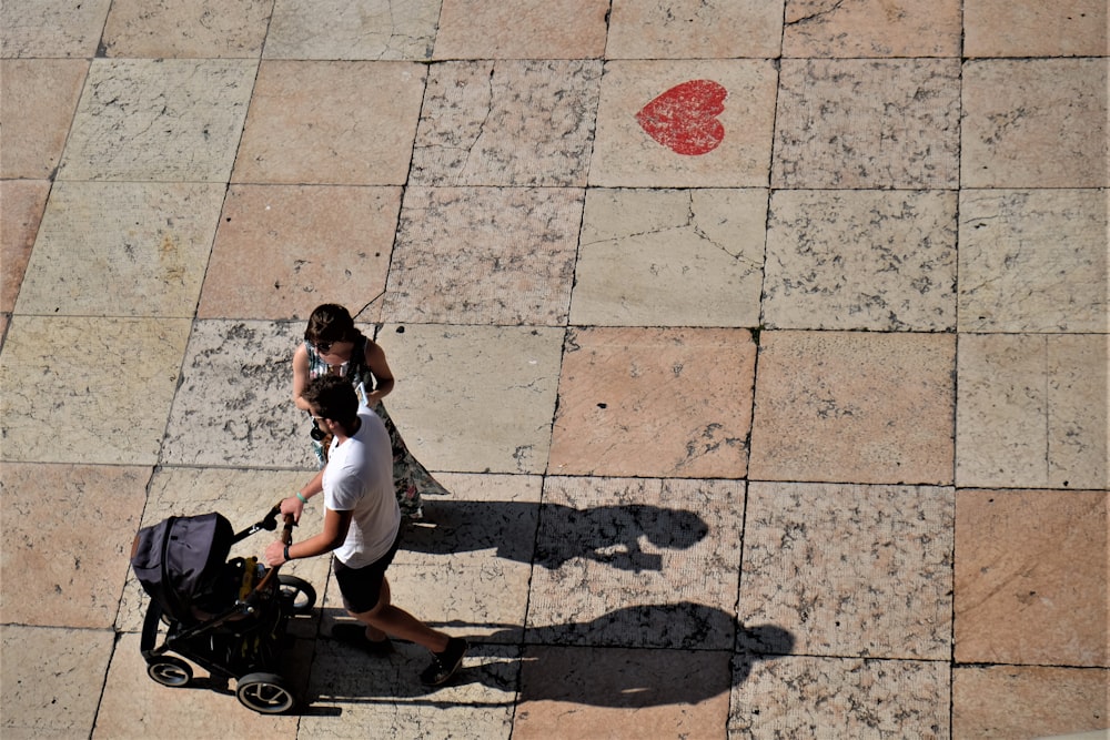 couple near stroller