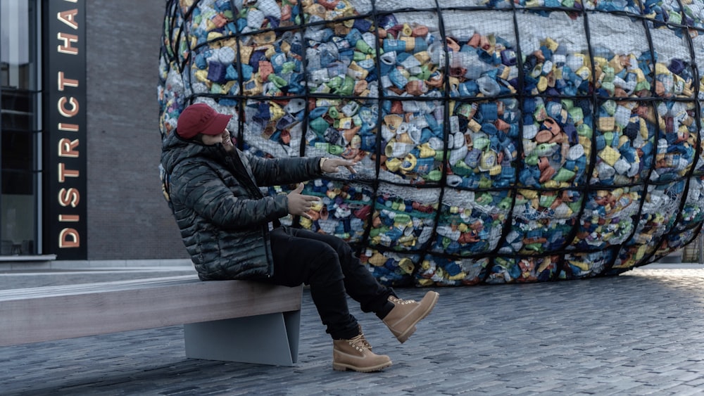 man wearing black zip-up bubble jacket