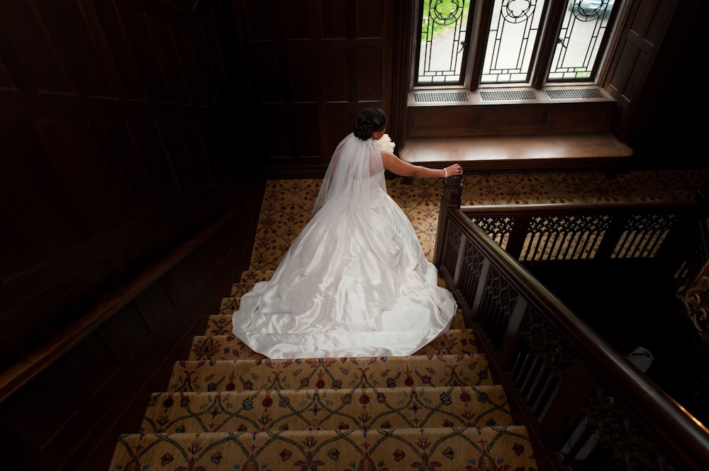 woman wearing wedding dress