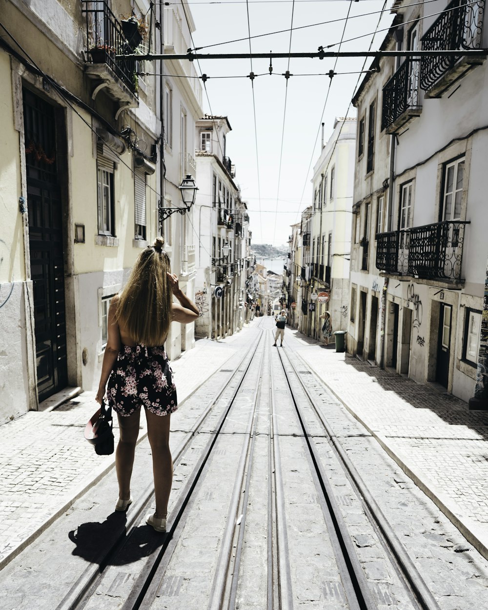 woman standing on hallway