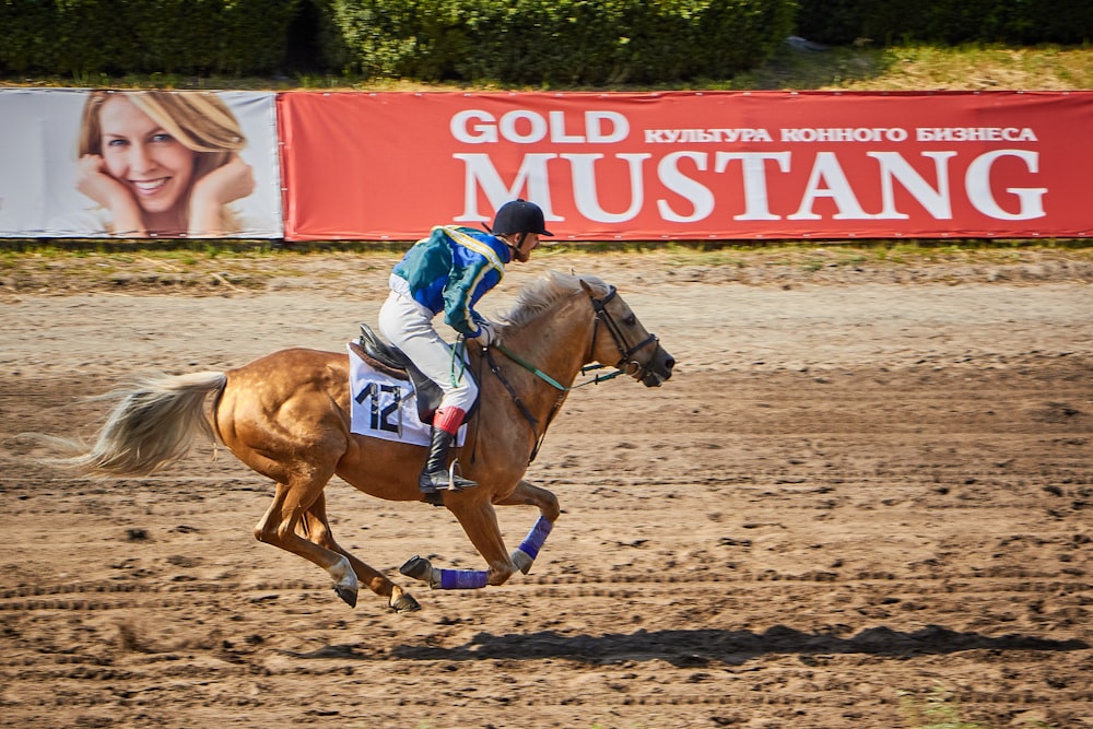 man riding on horse