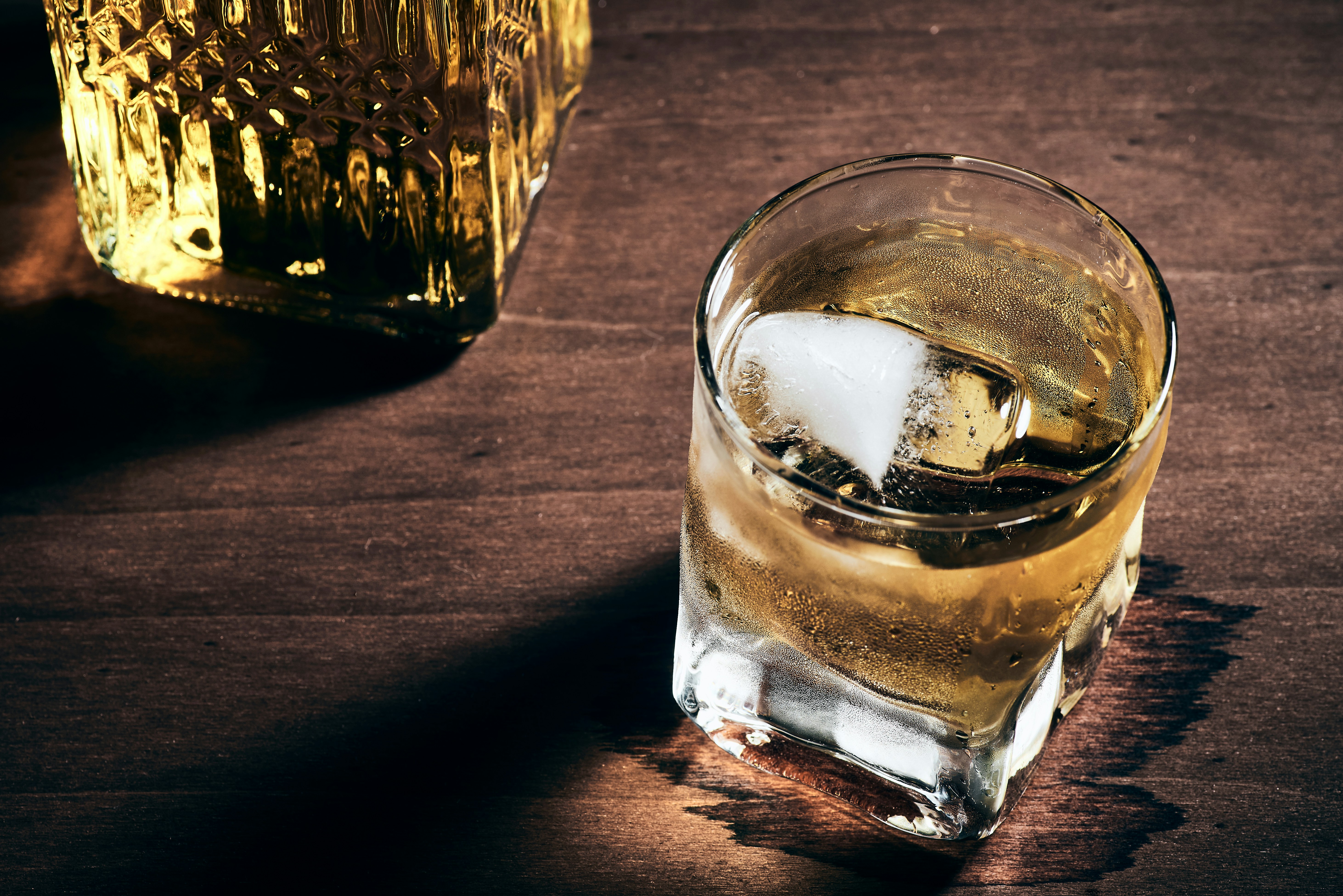 decanter and rock glass