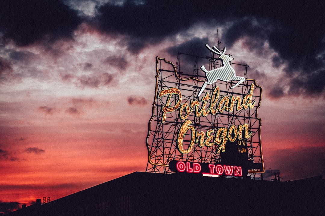 Portland Oregon signage, White Stag sign.