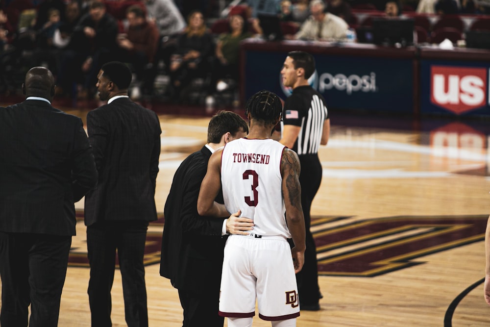 men on basketball court