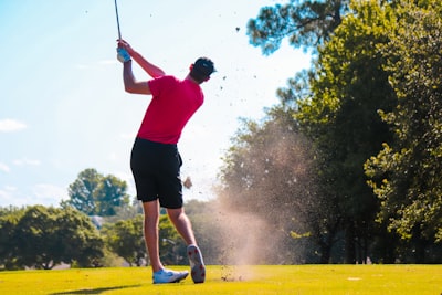 man playing golf