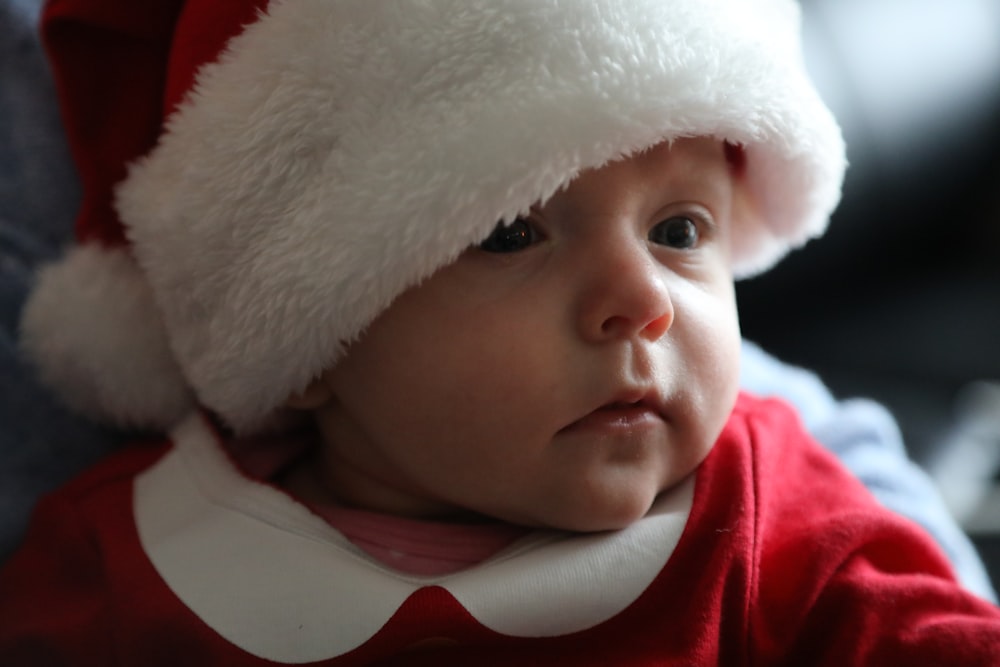 baby wearing Santa costume