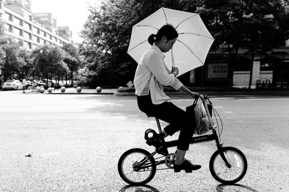 woman riding bike