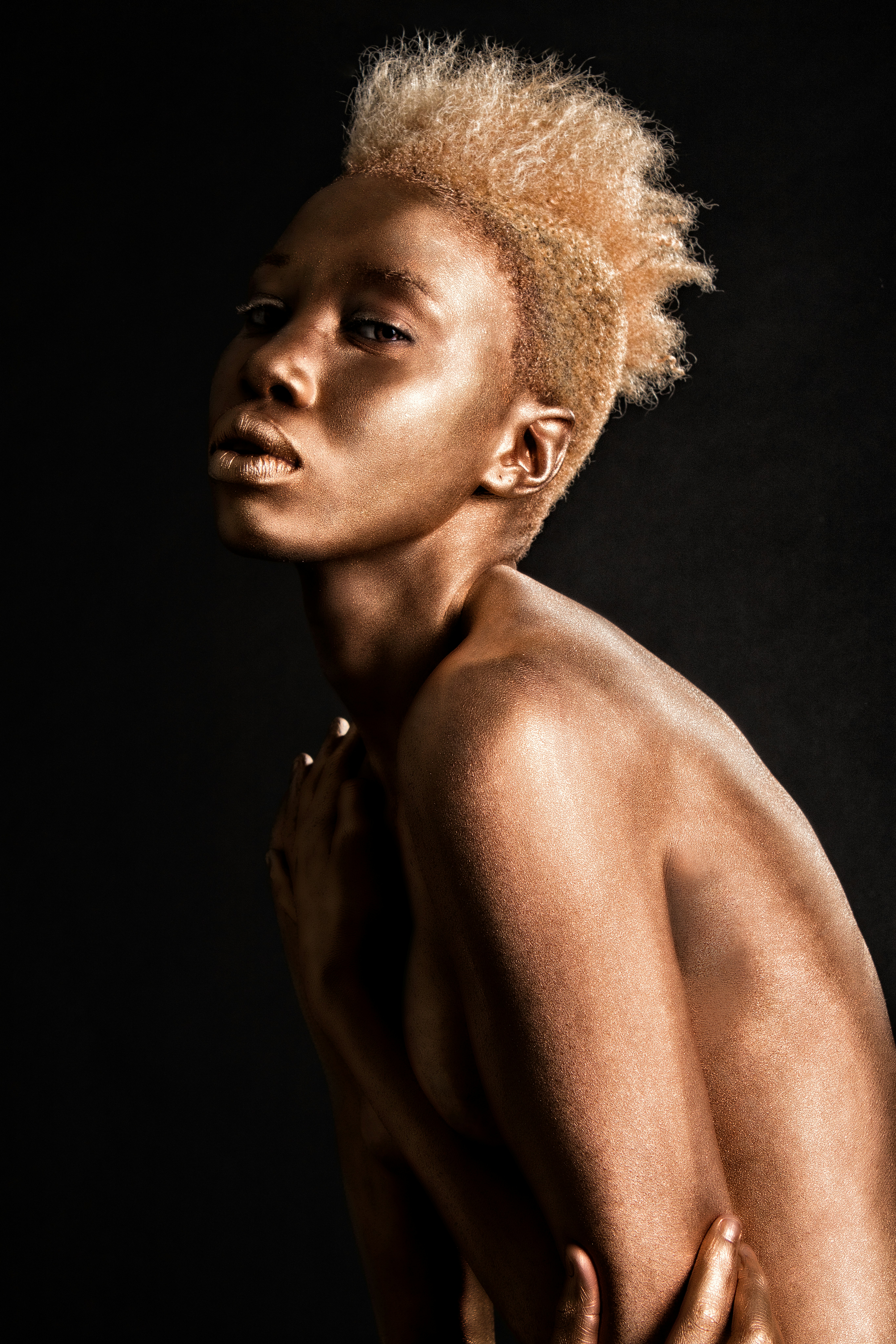 topless woman